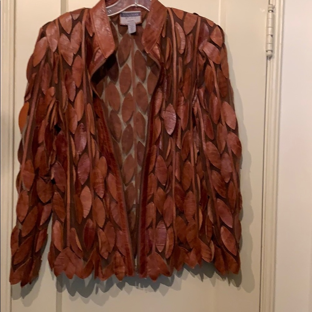 Vintage sheer real leather jacket.